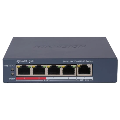 Коммутатор 4 порта управляемый Hikvision DS-3E1105P-EI/V2 POE