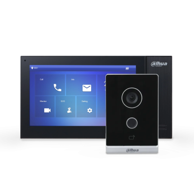 Комплект (черный домофон) Dahua Standart DHI-VTO2211G-WP-S2 + DHI-VTH2421FB-P
