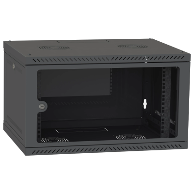 Шкаф телекоммуникационный стекло (RAL9005) IPCOM СН-4U-060х035-ДС-9005