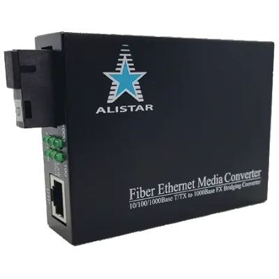 Медиаконвертор ALISTAR X5G 1G 10/100/1000BASE-T RJ-45 - 1000BASE-LX 1SM WDM SC 20KM TX1550/RX1310nm