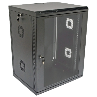 Шкаф 600x600x773мм акриловое стекло черный 19" 15U