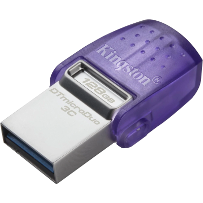 Накопитель Kingston 128GB USB 3.2 Type-A Gen1 + Type-C DT microDuo 3C R200MB/s