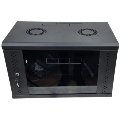 Шкаф стекло черное EServer 6U