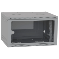 Шкаф телекоммуникационный двери стекло (серый) IPCOM 6U 600x600