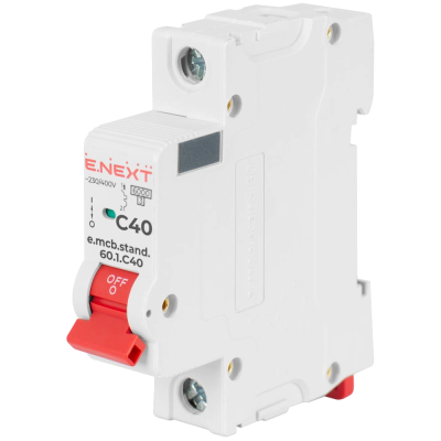 Модульный автоматический выключатель Enext e.mcb.stand.60.1.C40, 1р, 40А, C, 6кА