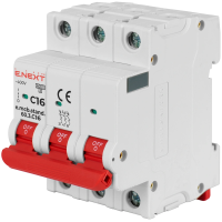 Модульный автоматический выключатель Enext e.mcb.stand.60.3.C16, 3р, 16А, C, 6кА